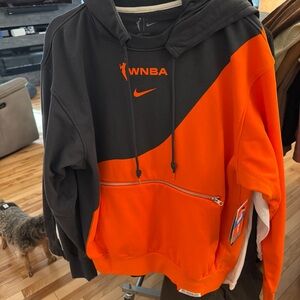 Nike WNBA Black and Bright Orange Colorblock Hoodie